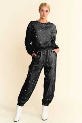 DAV103 - 2PC RHINESTONNE JOGGER SET