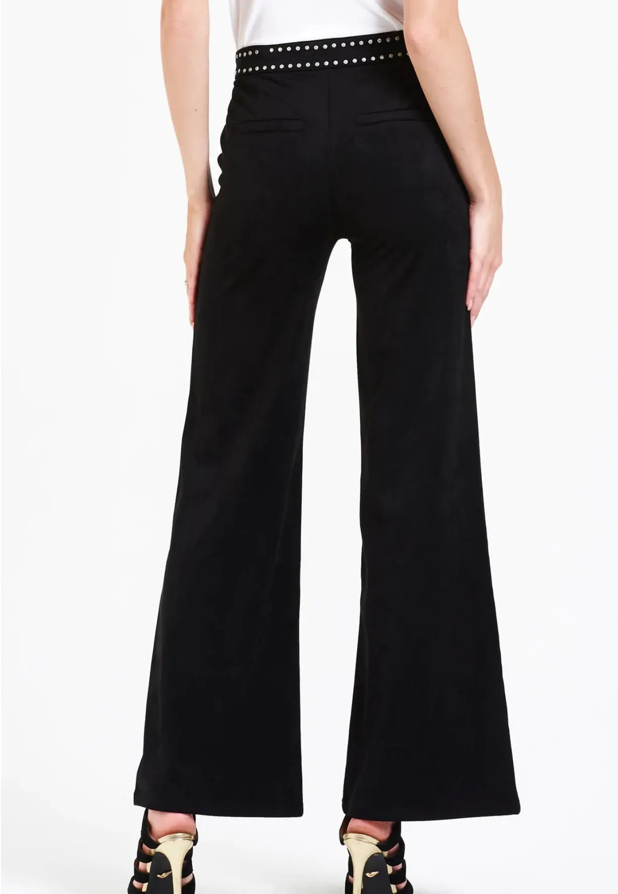 Dear John Fiona Super High Rise Wide Leg in Black Suede