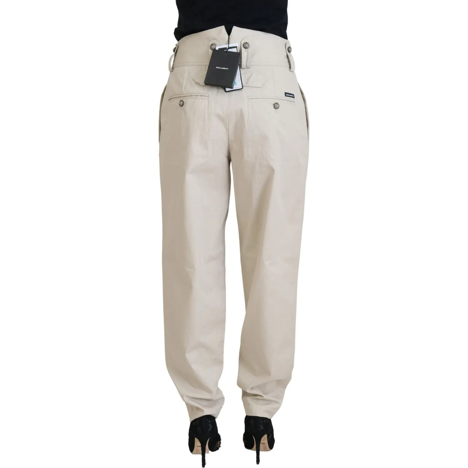 Dolce & Gabbana Elegant Beige Cotton Trousers