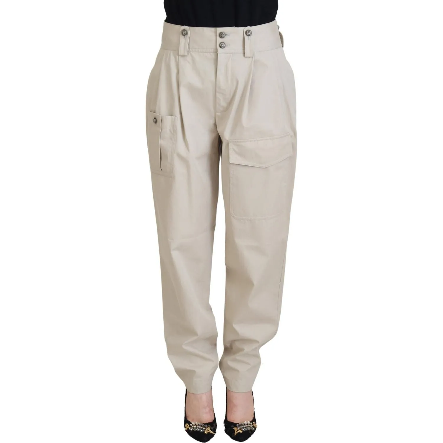 Dolce & Gabbana Elegant Beige Cotton Trousers