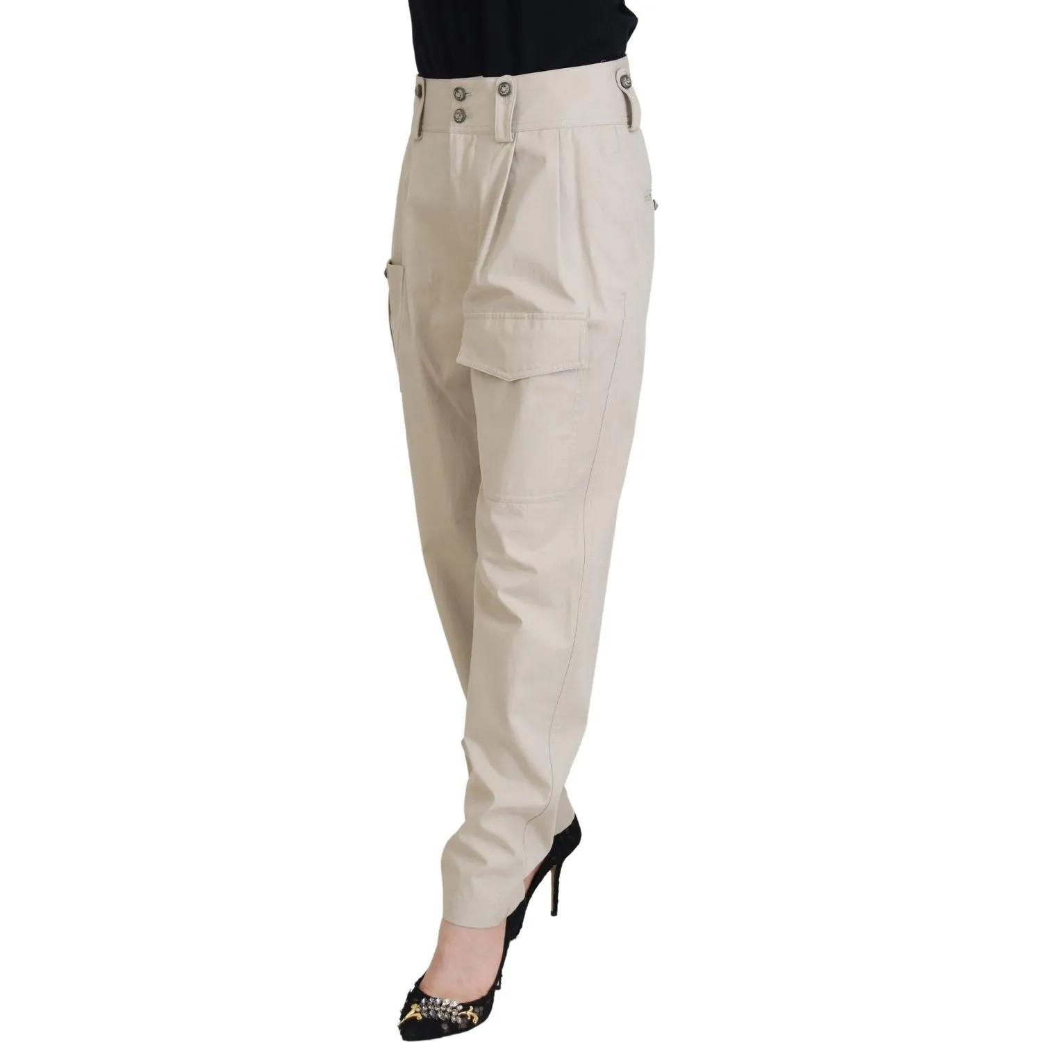 Dolce & Gabbana Elegant Beige Cotton Trousers