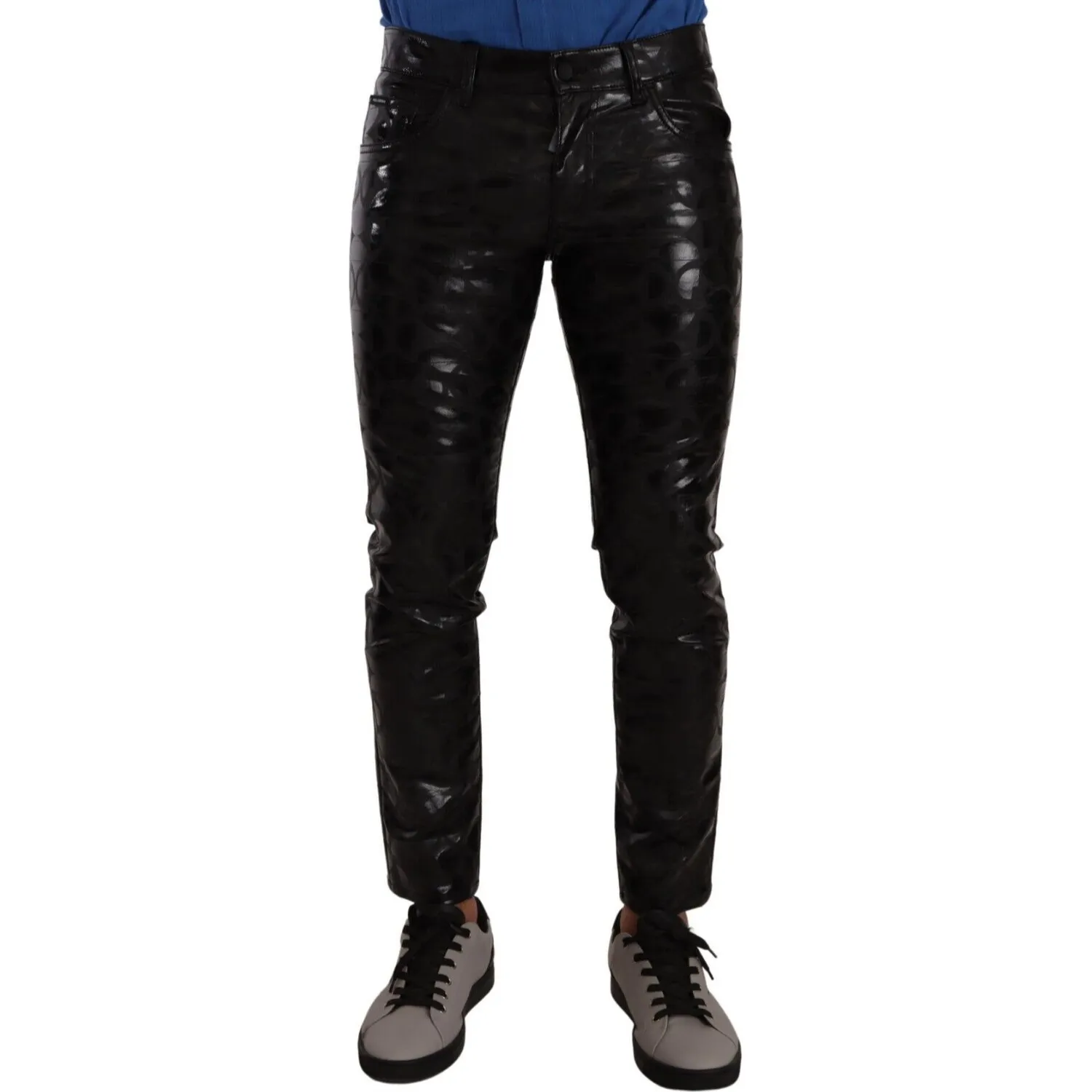 Dolce & Gabbana Elegant Black Logo Skinny Pants