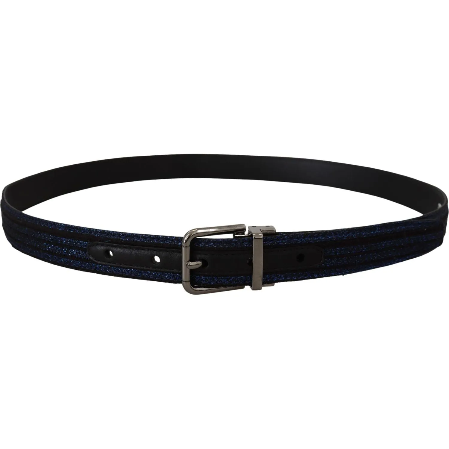 Dolce & Gabbana Elegant Blue Jacquard Leather Belt