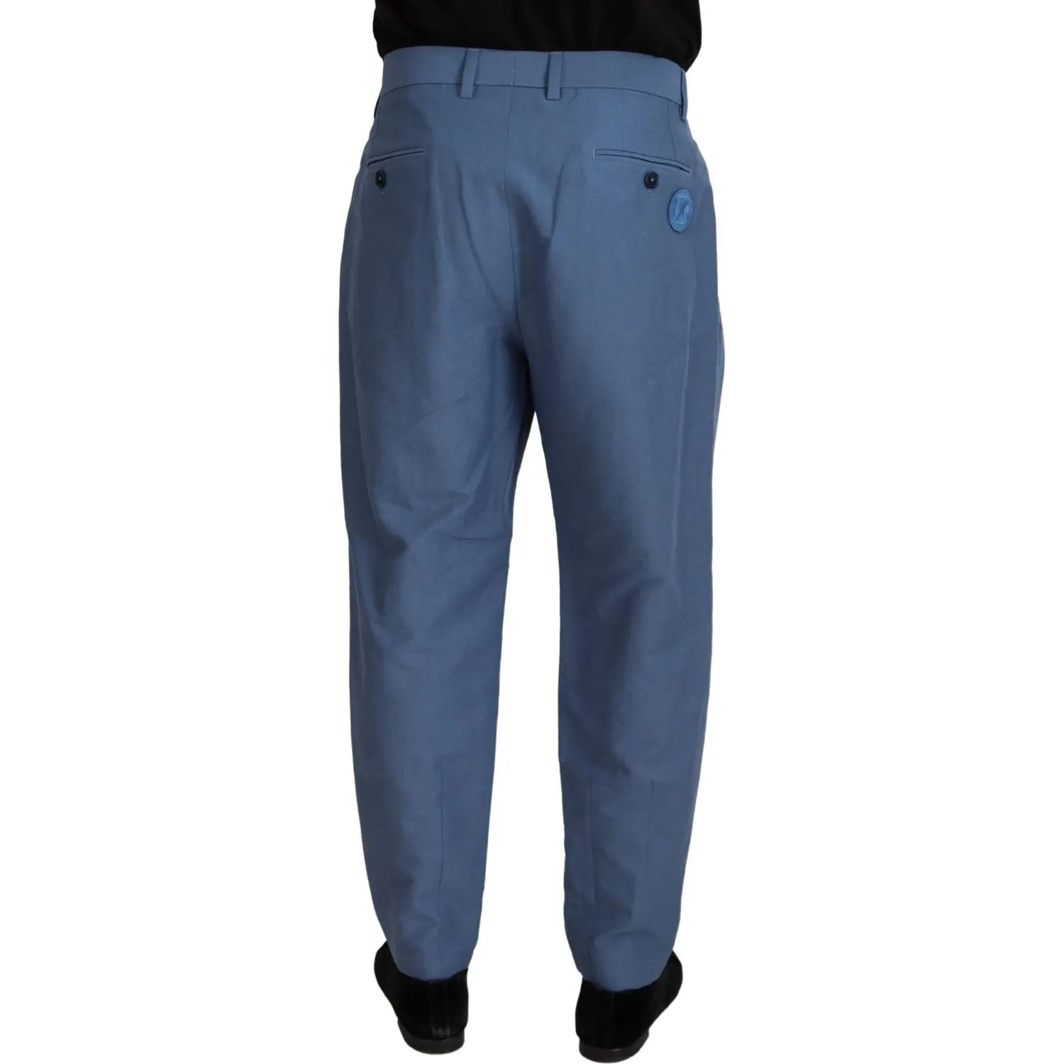 Dolce & Gabbana Elegant Blue Linen-Cotton Pants