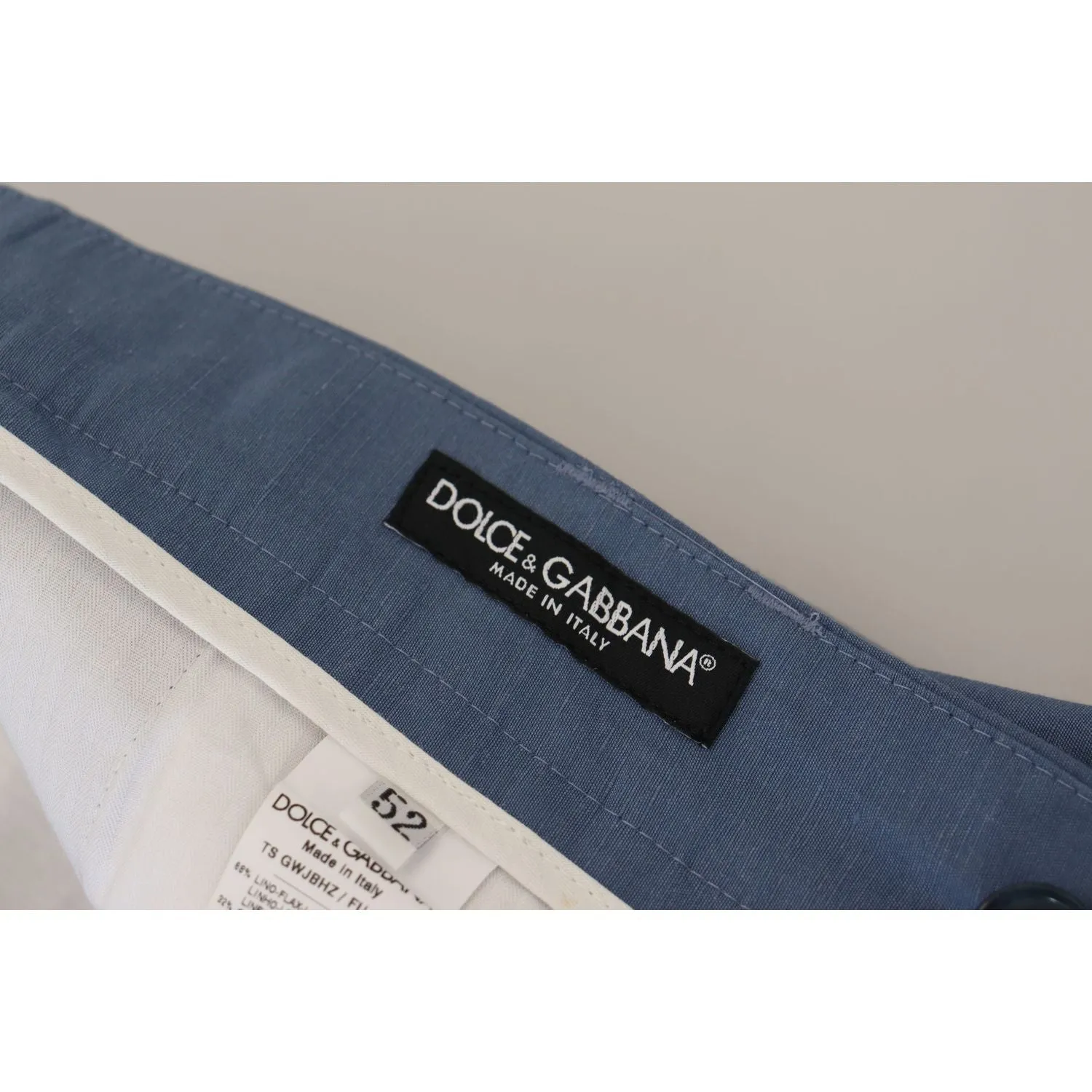 Dolce & Gabbana Elegant Blue Linen-Cotton Pants