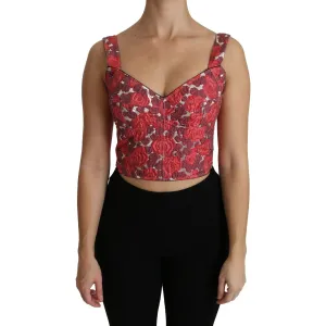 Dolce & Gabbana Elegant Floral Brocade Cropped Top