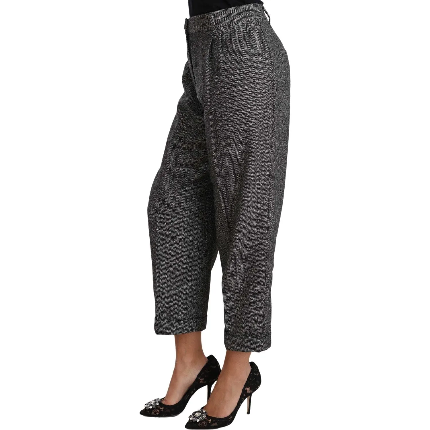 Dolce & Gabbana Elegant Gray Wool-Blend Trousers