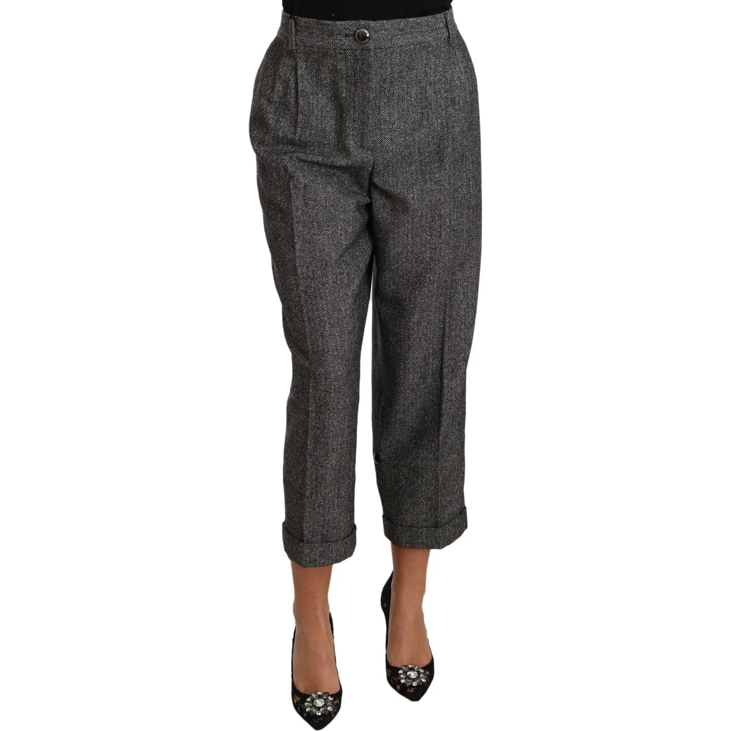 Dolce & Gabbana Elegant Gray Wool-Blend Trousers