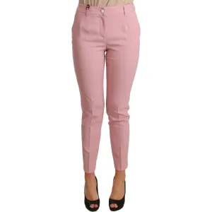 Dolce & Gabbana Elegant Pink Virgin Wool Cropped Trousers