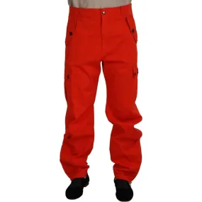 Dolce & Gabbana Elegant Red Cotton Blend Trousers