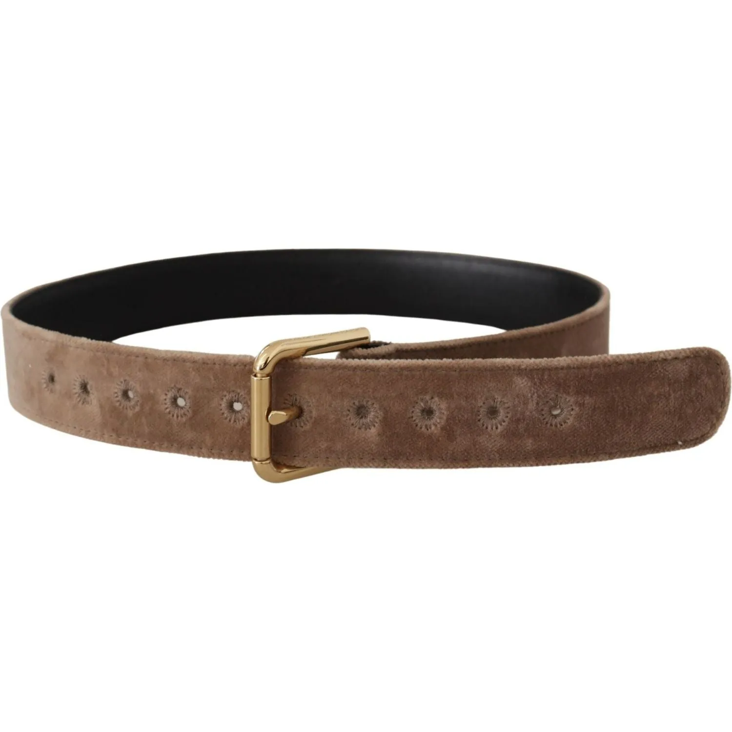 Dolce & Gabbana Elegant Velvet Logo Buckle Belt