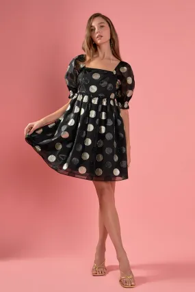 Dotted Organza Mini Dress