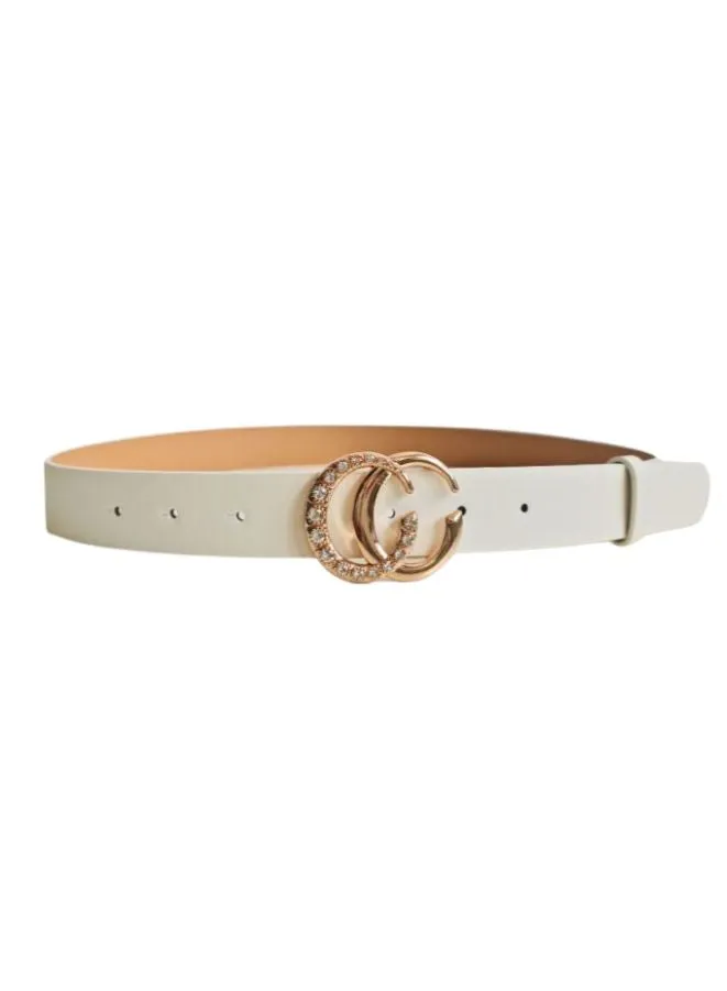 Double Opened Ring Buckle Women's Belt Soft Leather Metallic Buckle