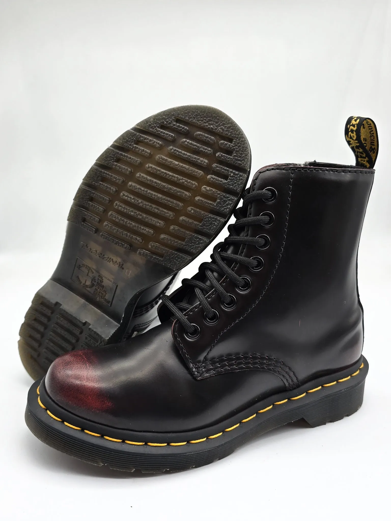 DR. MARTENS 1460 PASCAL CHERRY ARCADIA SIDE ZIP - Pre-Loved