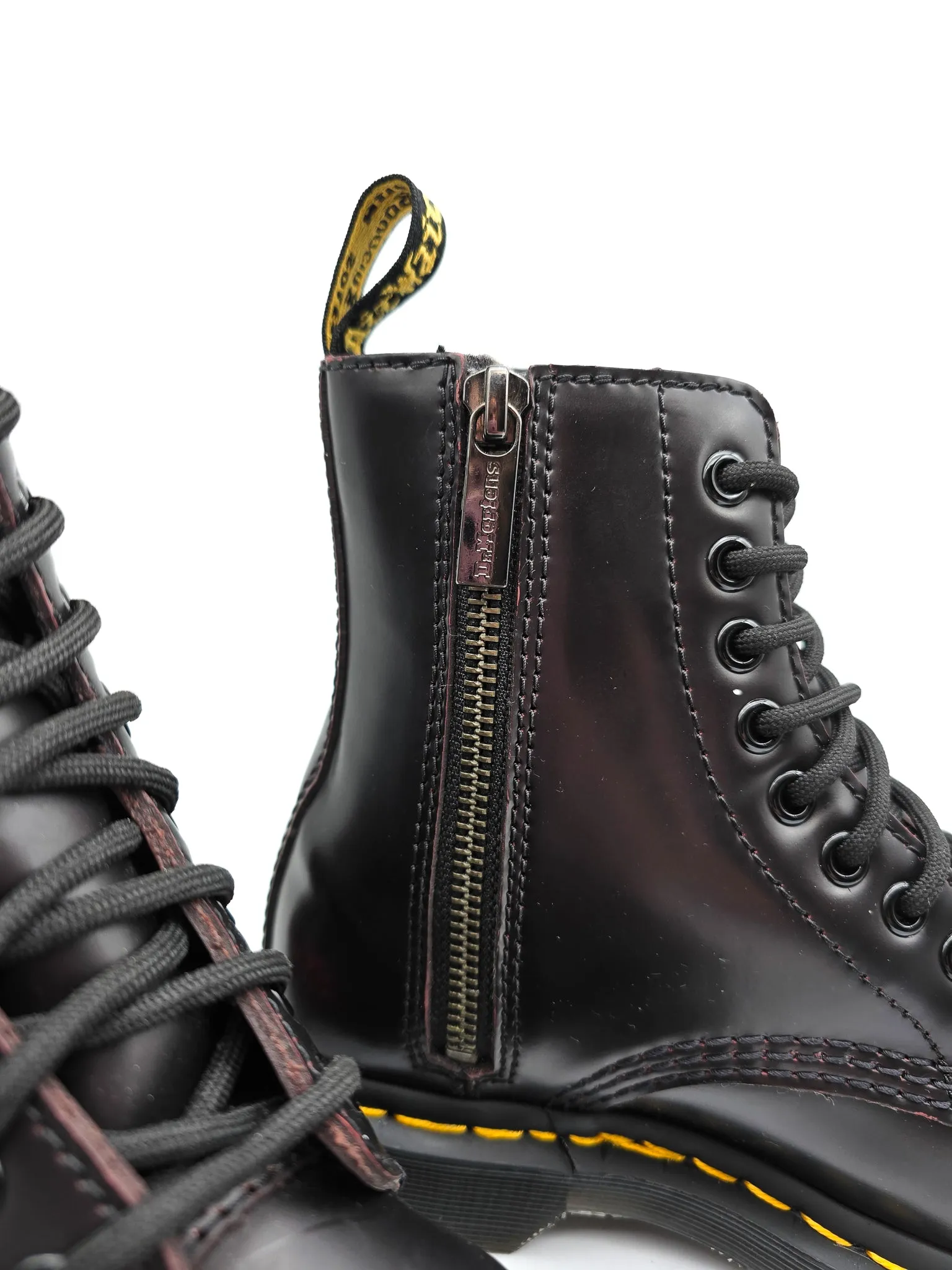 DR. MARTENS 1460 PASCAL CHERRY ARCADIA SIDE ZIP - Pre-Loved