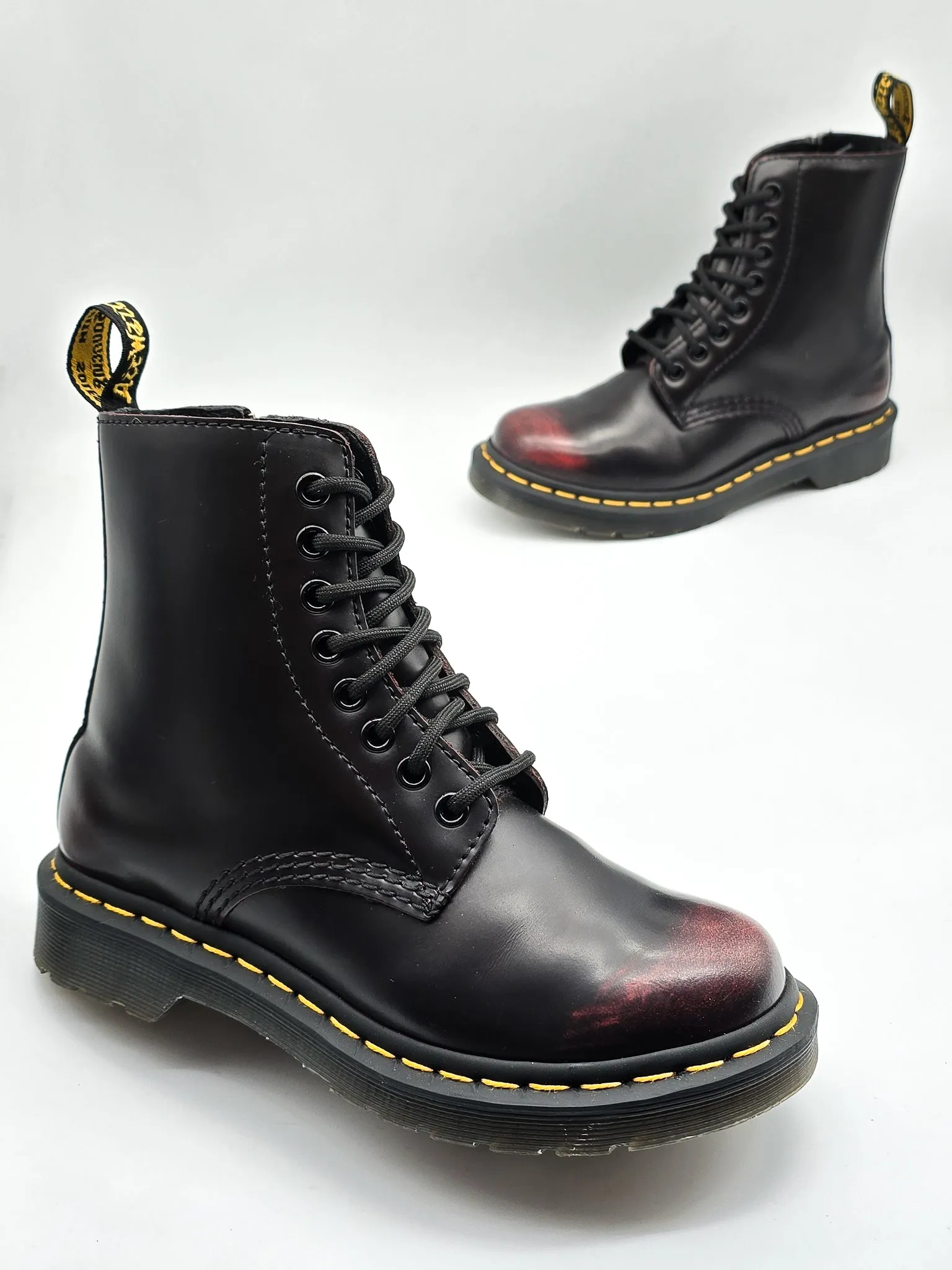 DR. MARTENS 1460 PASCAL CHERRY ARCADIA SIDE ZIP - Pre-Loved