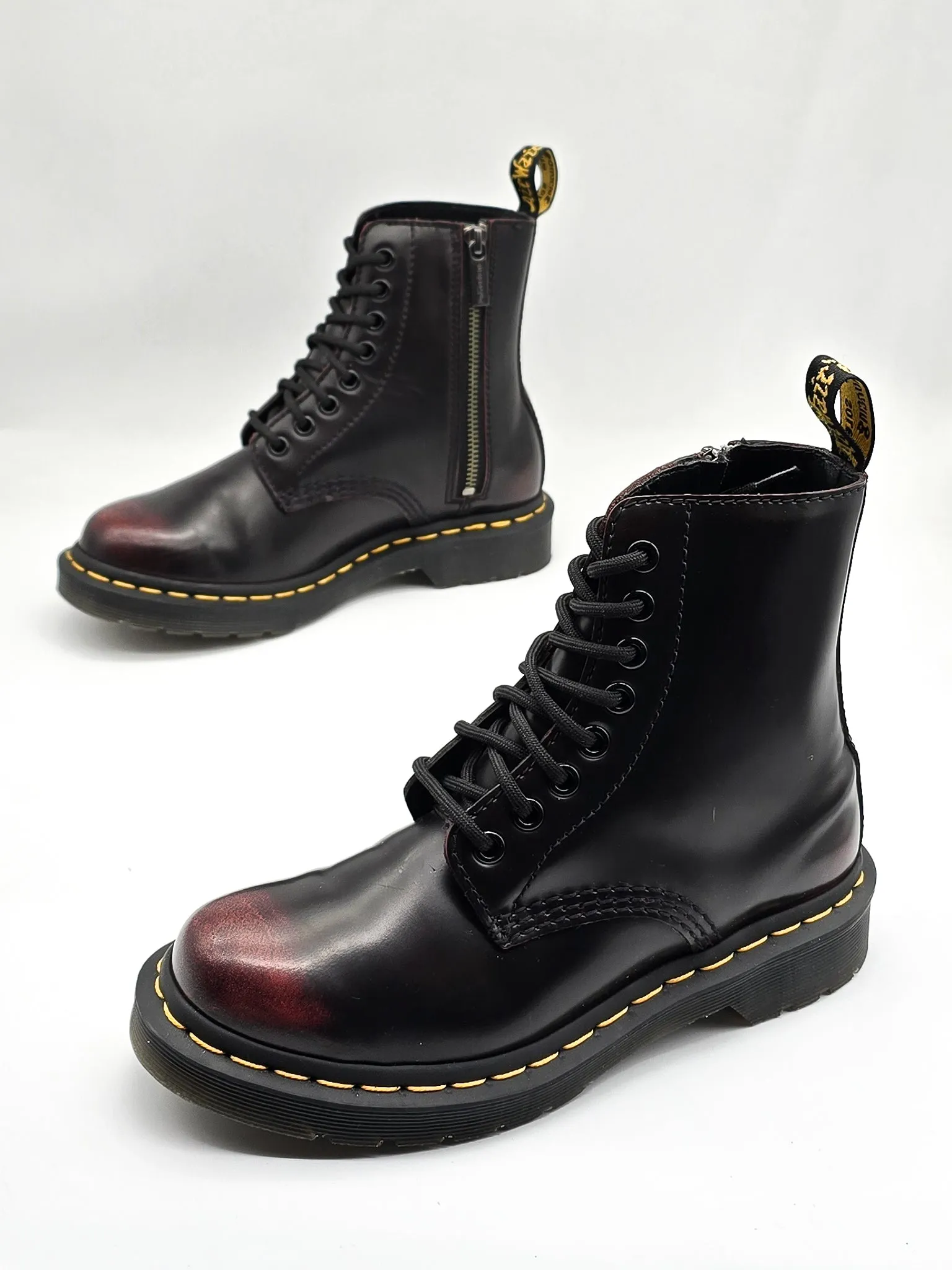 DR. MARTENS 1460 PASCAL CHERRY ARCADIA SIDE ZIP - Pre-Loved