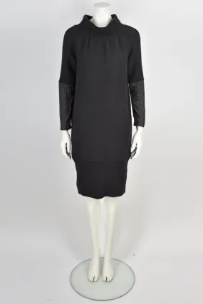 DRIES VAN NOTEN black wool sweater dress M