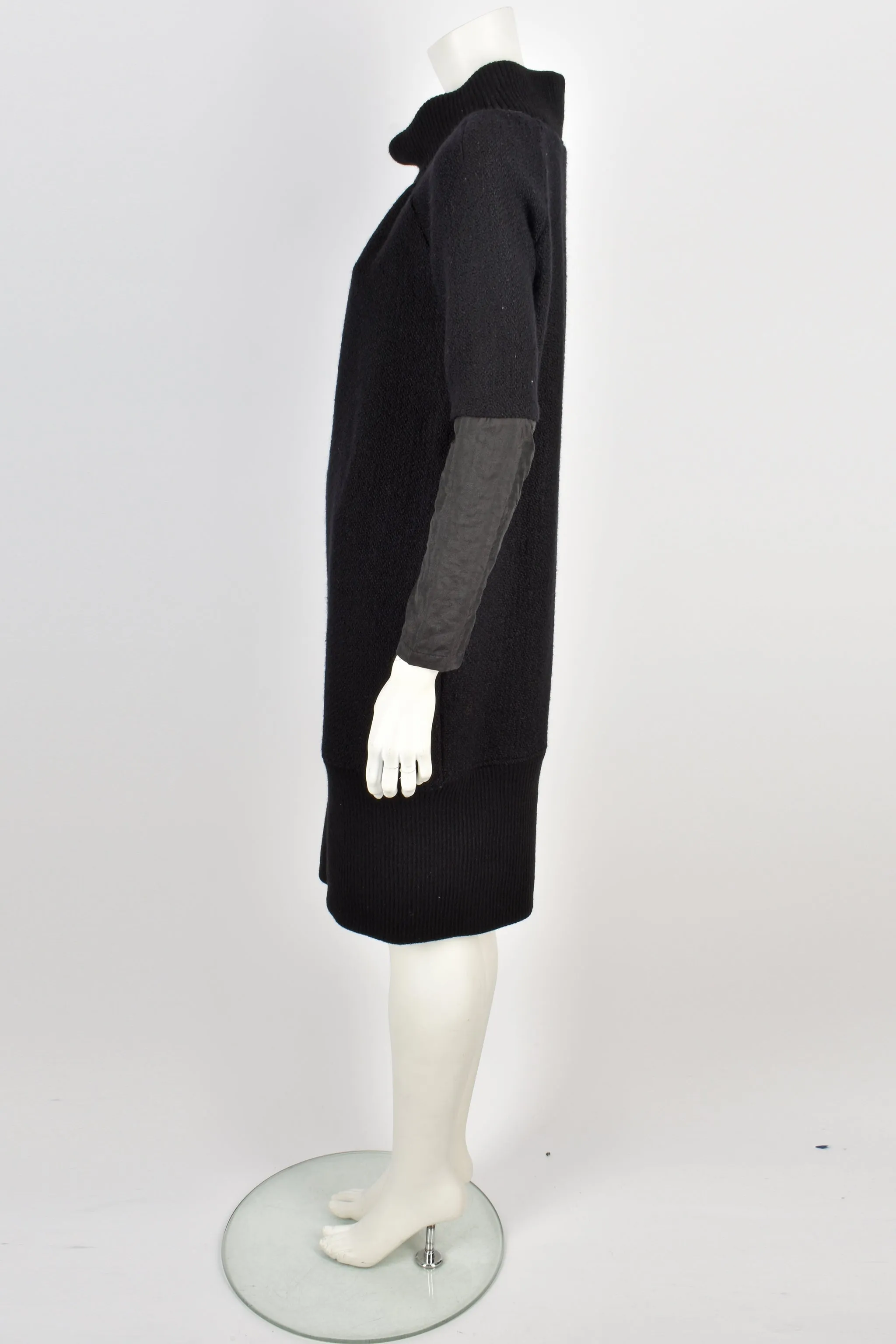 DRIES VAN NOTEN black wool sweater dress M