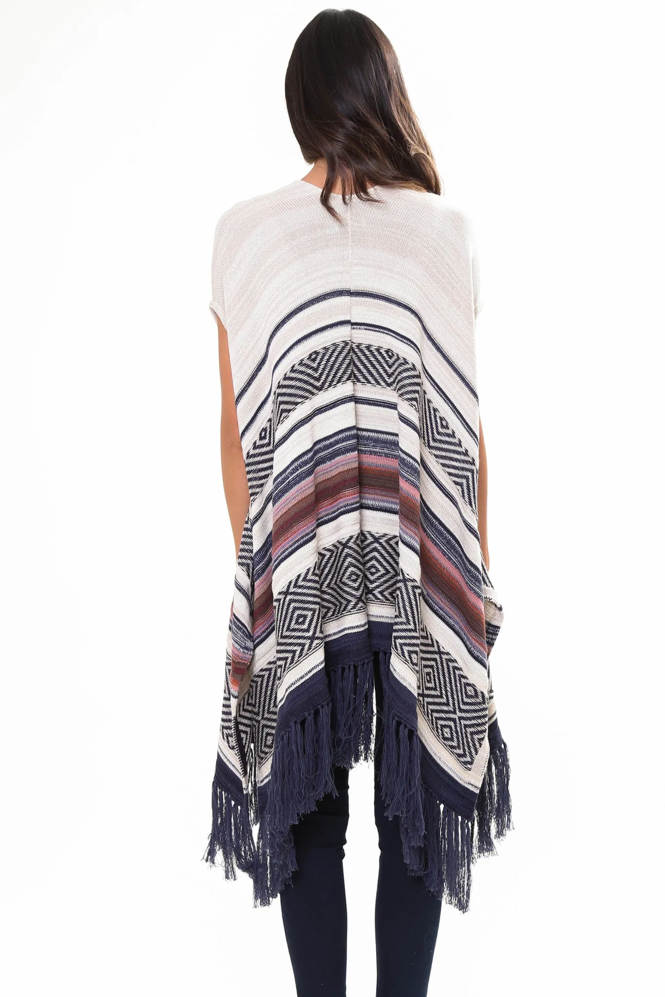 Easy Rider Sleeveless Cape in Tradewinds