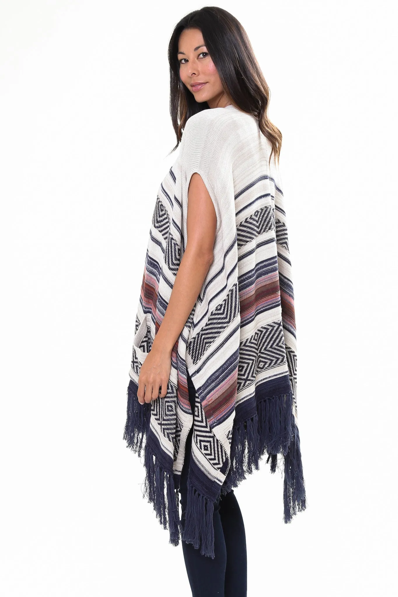 Easy Rider Sleeveless Cape in Tradewinds