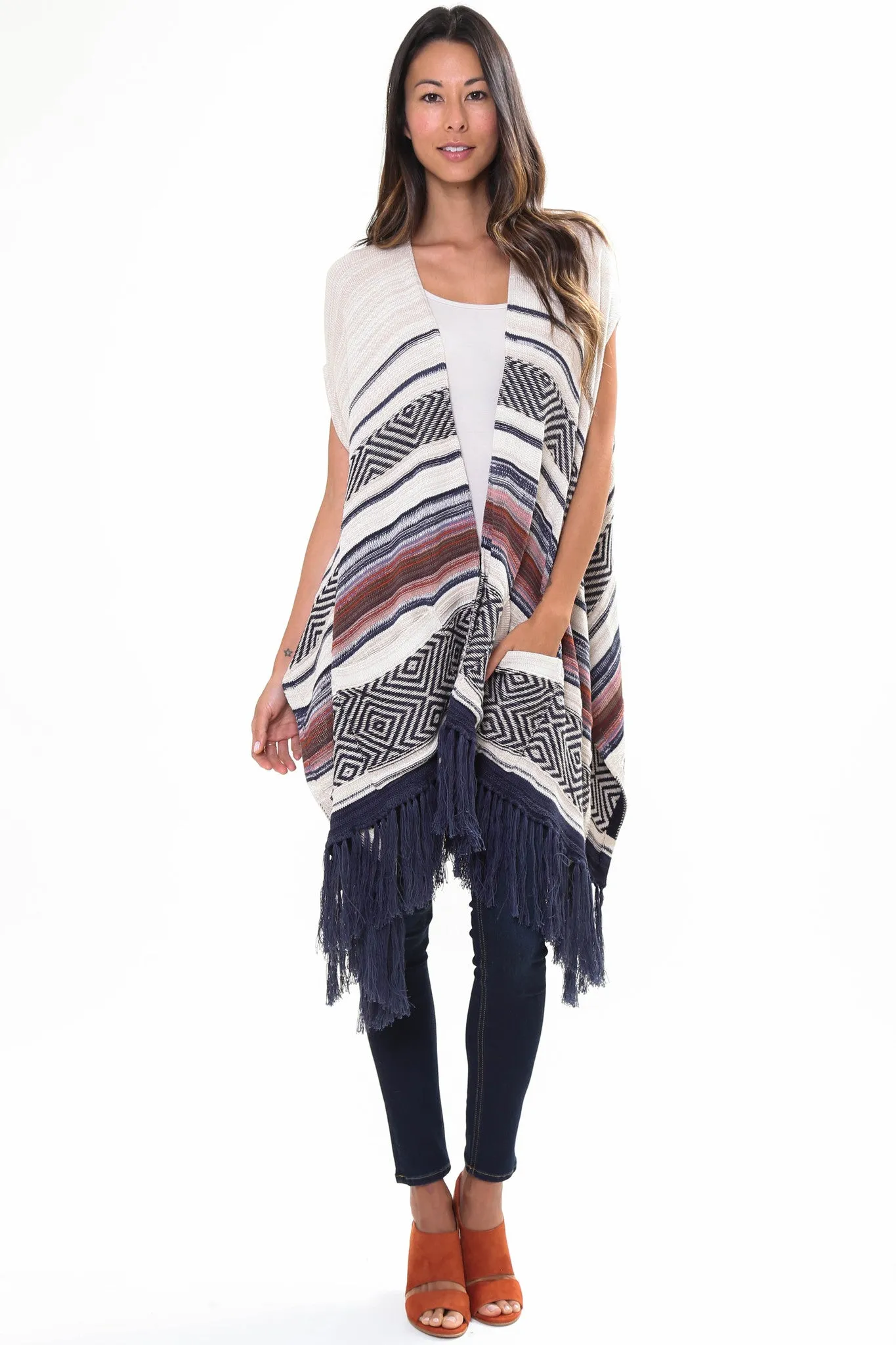 Easy Rider Sleeveless Cape in Tradewinds