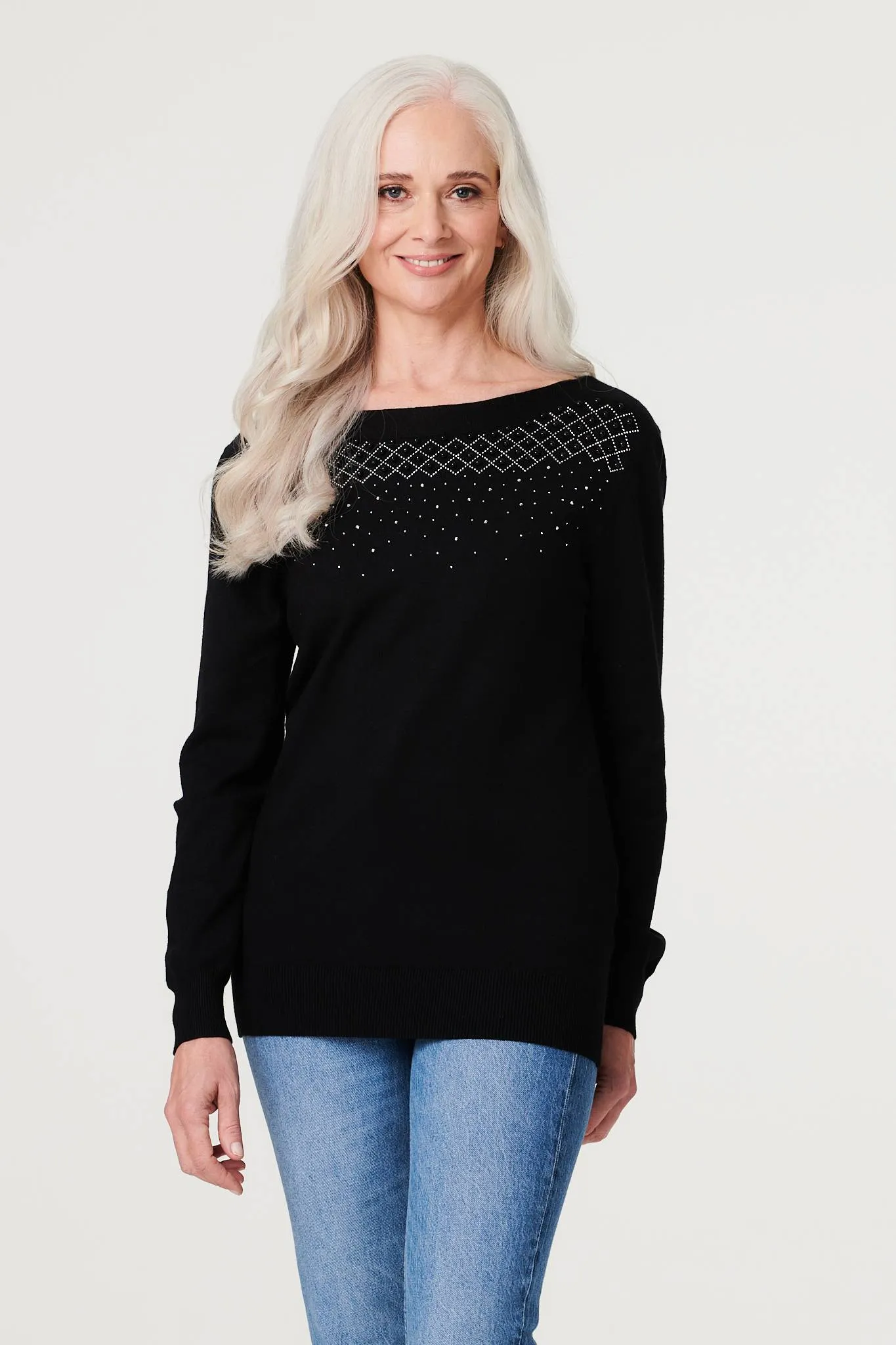 Embellished Relaxed Knit Jumper