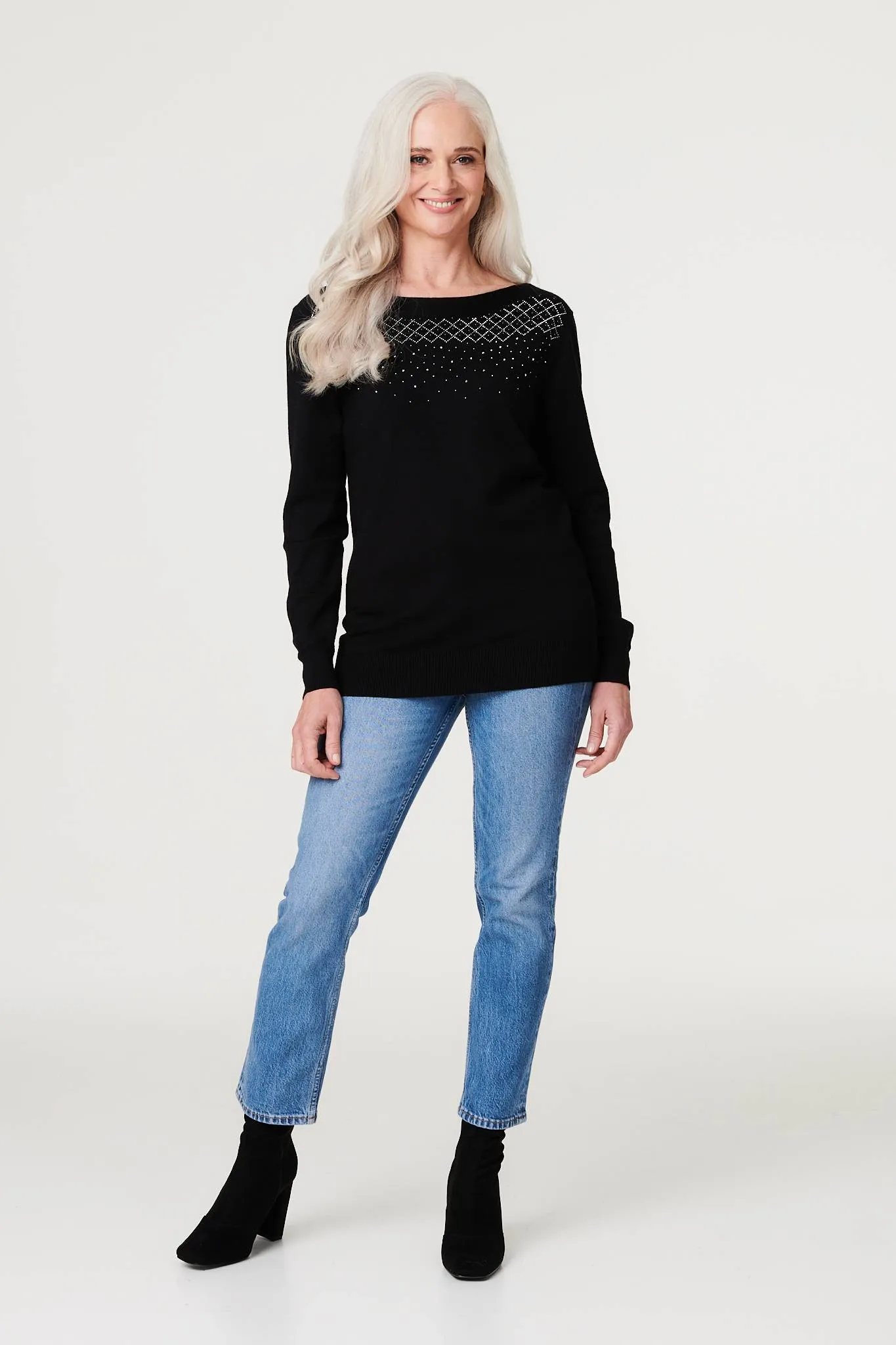 Embellished Relaxed Knit Jumper