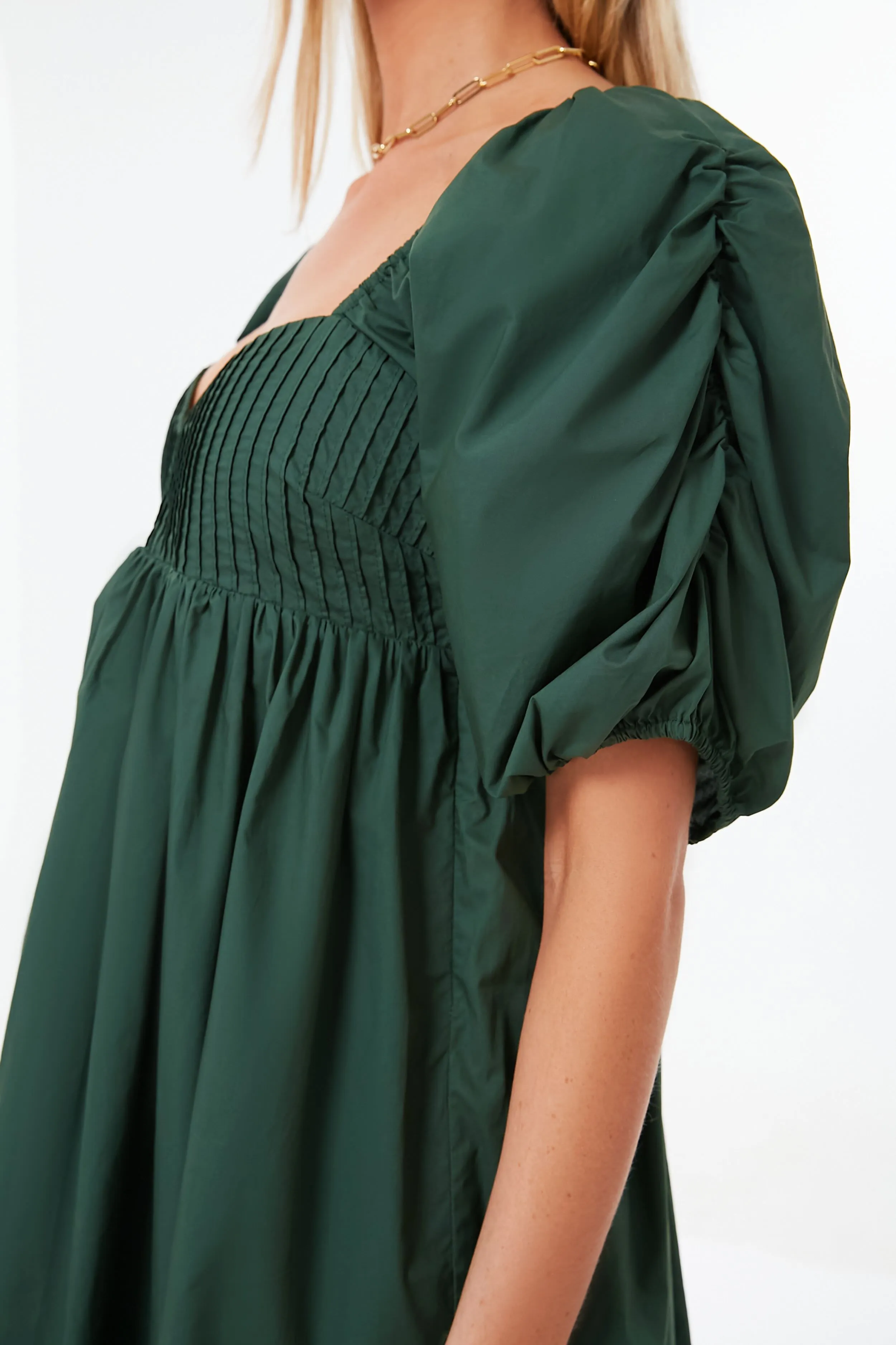 Emerald Puff Sleeve Sasha Mini Dress