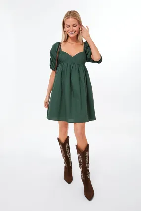 Emerald Puff Sleeve Sasha Mini Dress