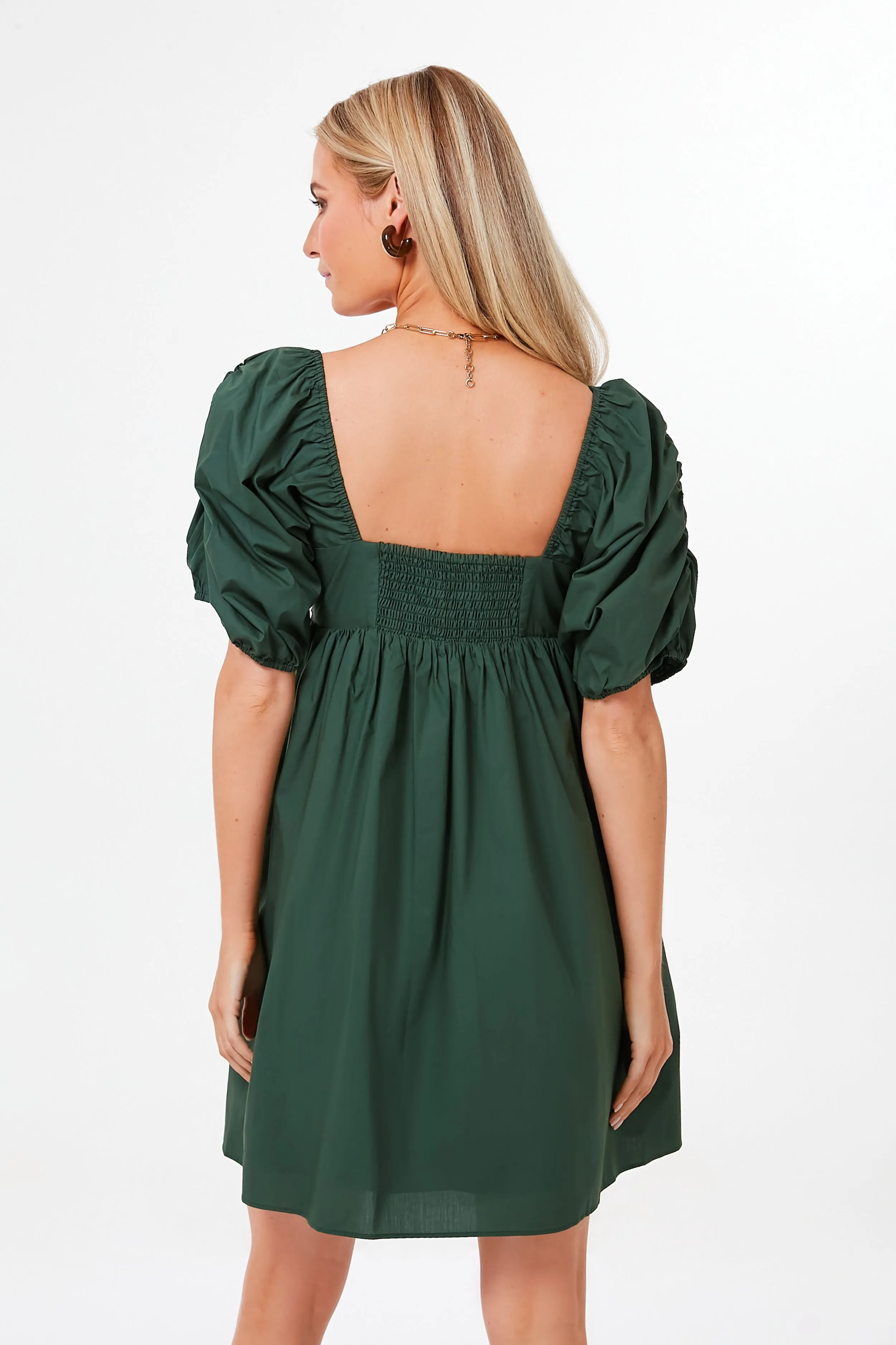 Emerald Puff Sleeve Sasha Mini Dress