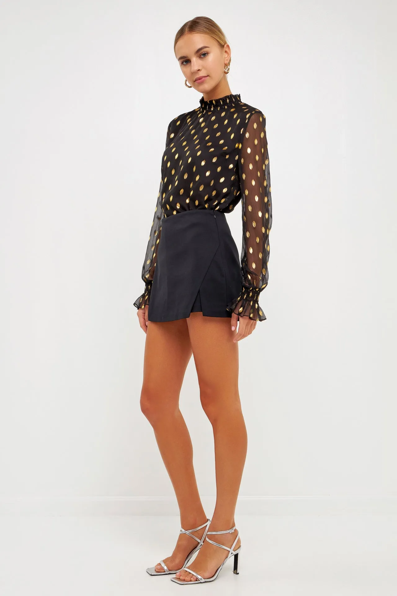 Endless Rose - Polka Dot Chiffon Blouse - Final Sale