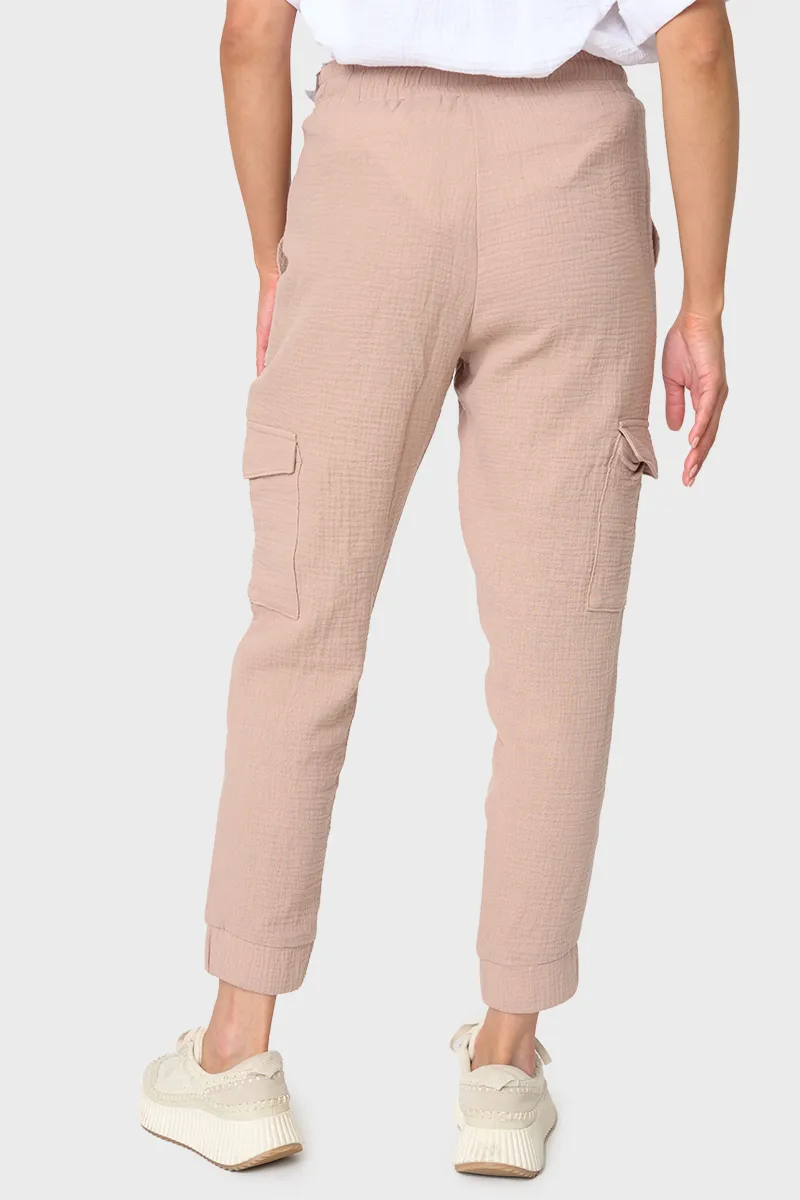 Essential Cotton Gauze Cargo Jogger