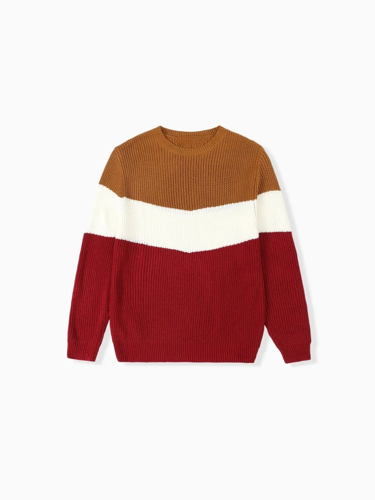 Family Matching Long Sleeves Colorblock Sweater