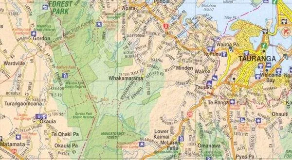 Far North New Zealand Rural Roads Road Map by Kiwimaps