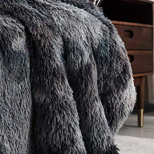 Faux Fur and Sherpa Shaggy Blanket