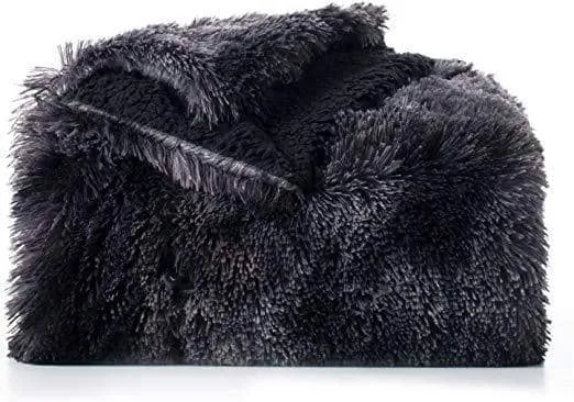 Faux Fur and Sherpa Shaggy Blanket