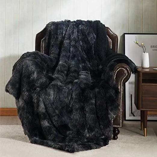 Faux Fur and Sherpa Shaggy Blanket