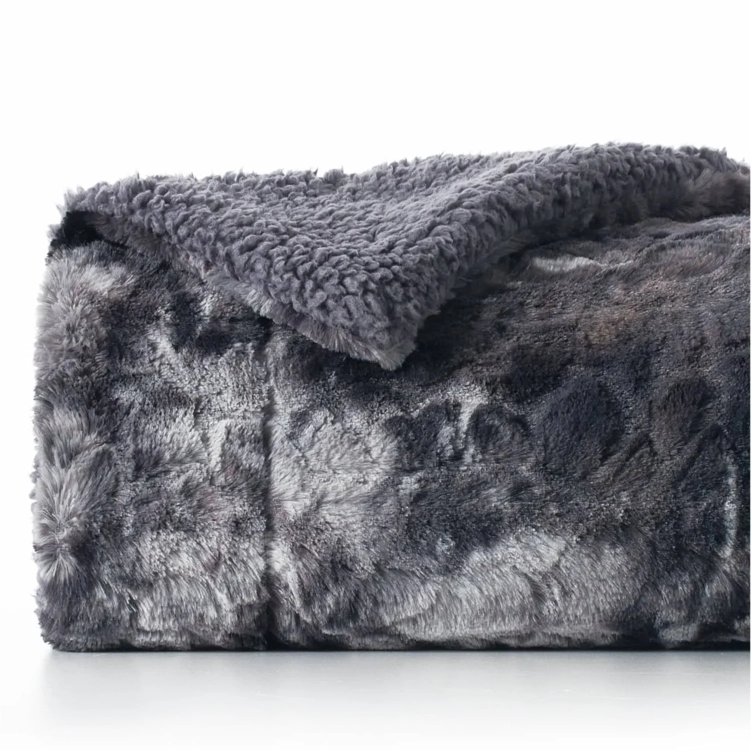 Faux Fur and Sherpa Shaggy Blanket