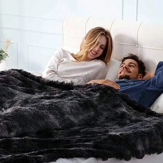 Faux Fur and Sherpa Shaggy Blanket