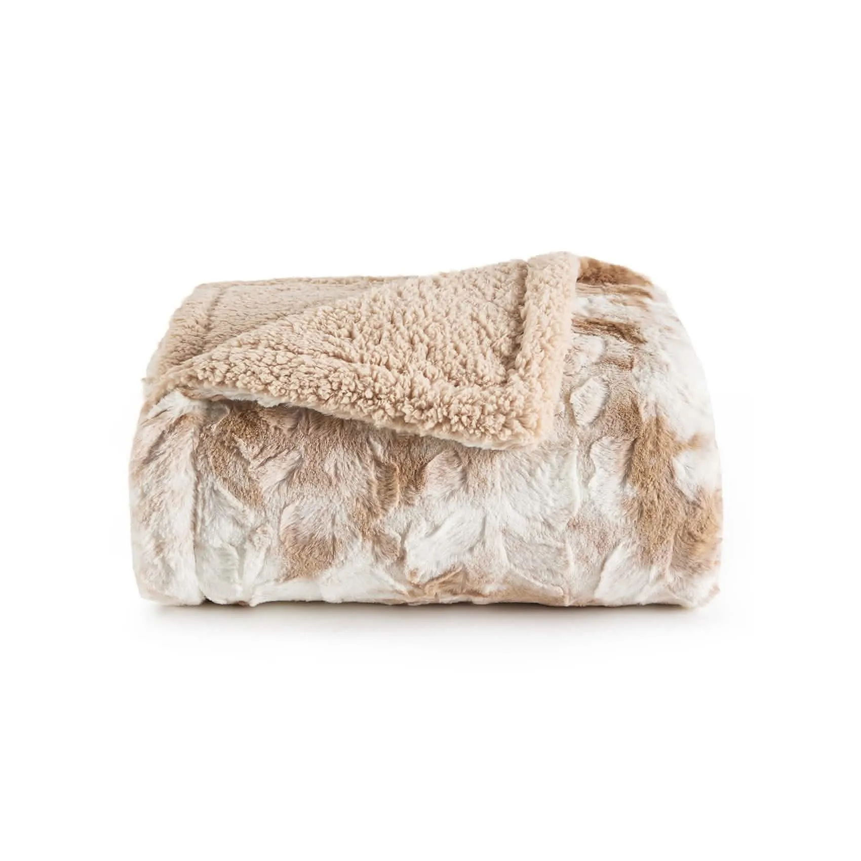 Faux Fur and Sherpa Tie-dye Reversible Blanket