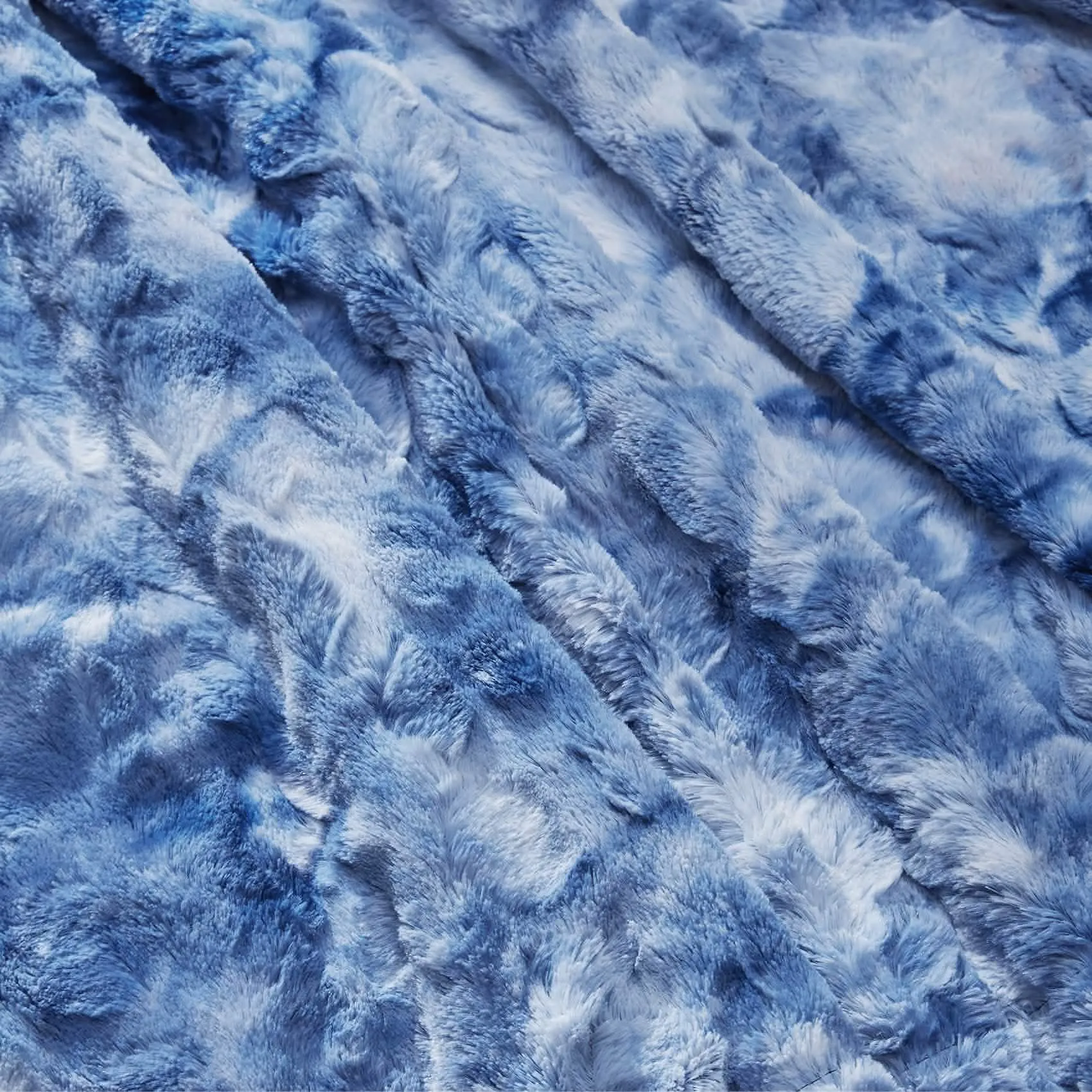 Faux Fur and Sherpa Tie-dye Reversible Blanket