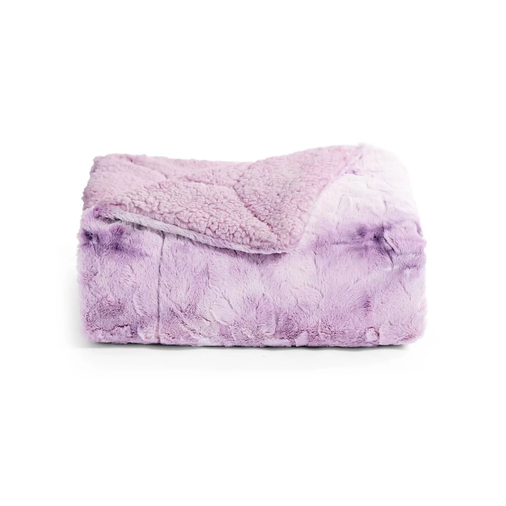 Faux Fur and Sherpa Tie-dye Reversible Blanket