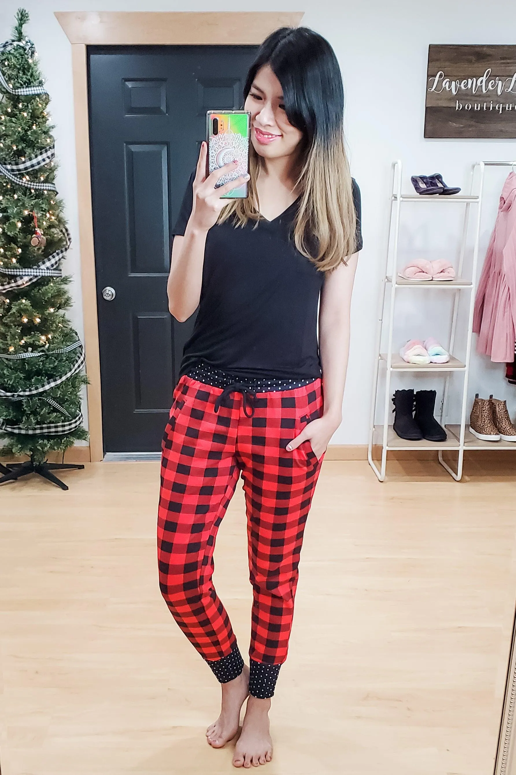 FINAL SALE -  Buffalo Plaid & Polka Dot Joggers