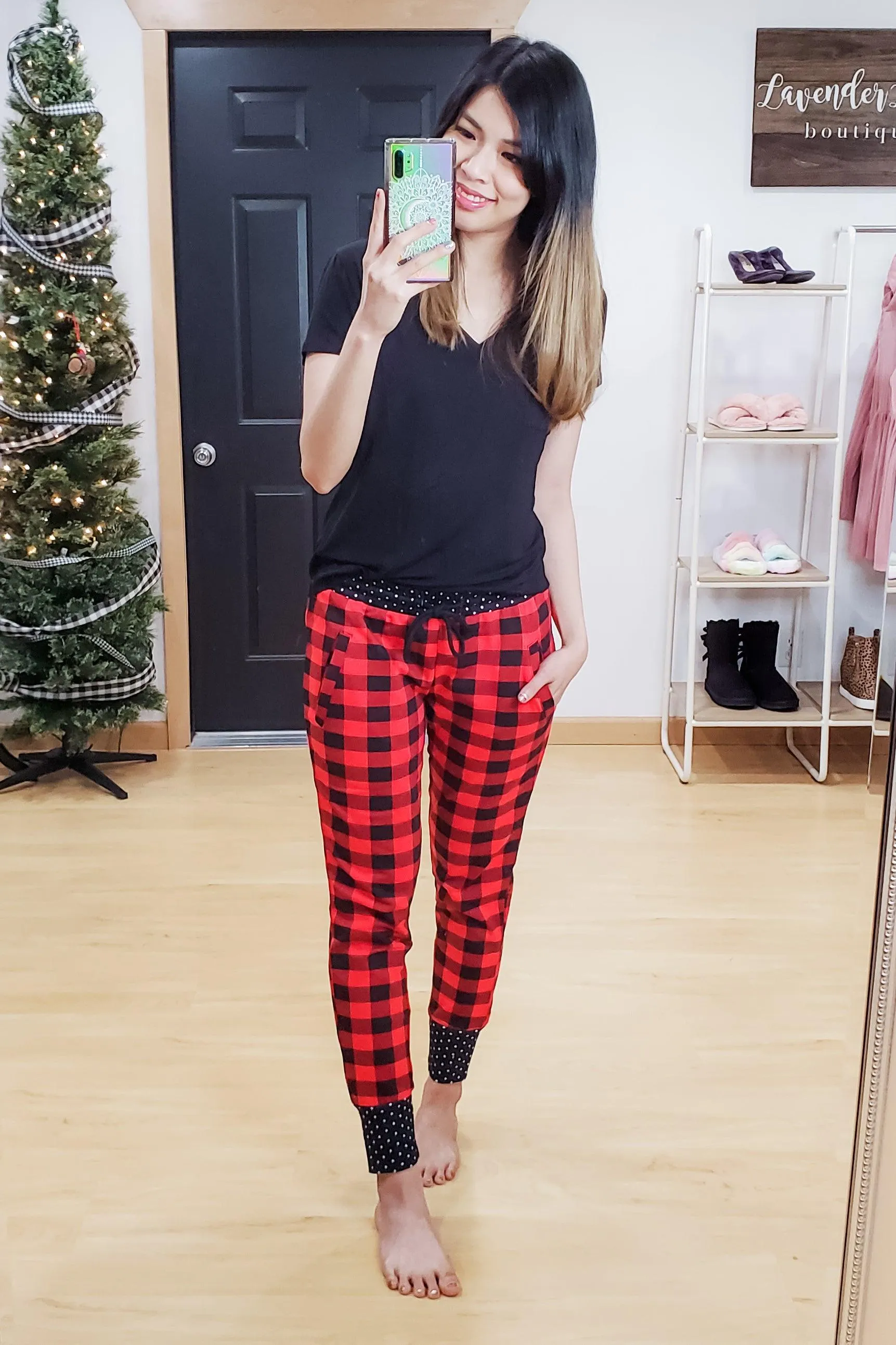 FINAL SALE -  Buffalo Plaid & Polka Dot Joggers