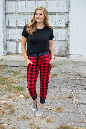 FINAL SALE -  Buffalo Plaid & Polka Dot Joggers