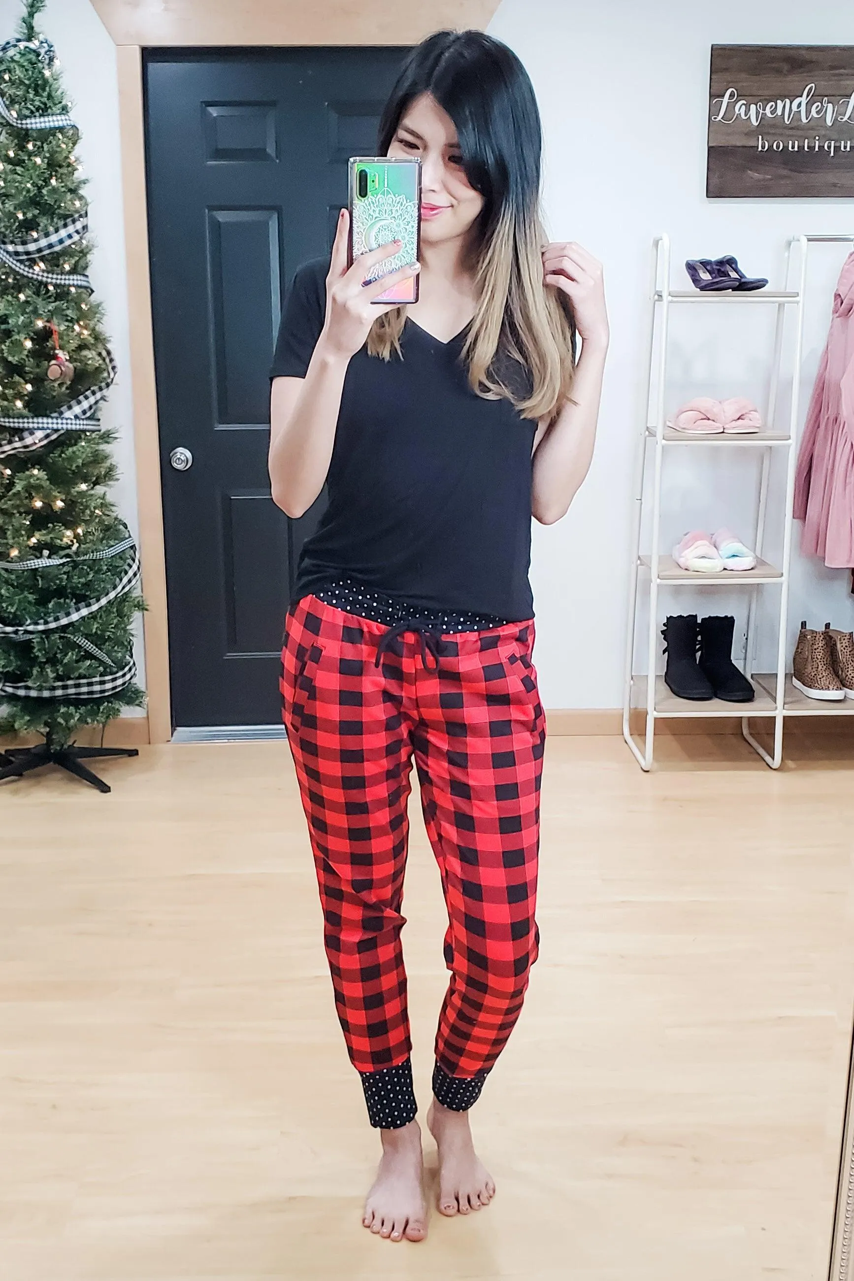 FINAL SALE -  Buffalo Plaid & Polka Dot Joggers