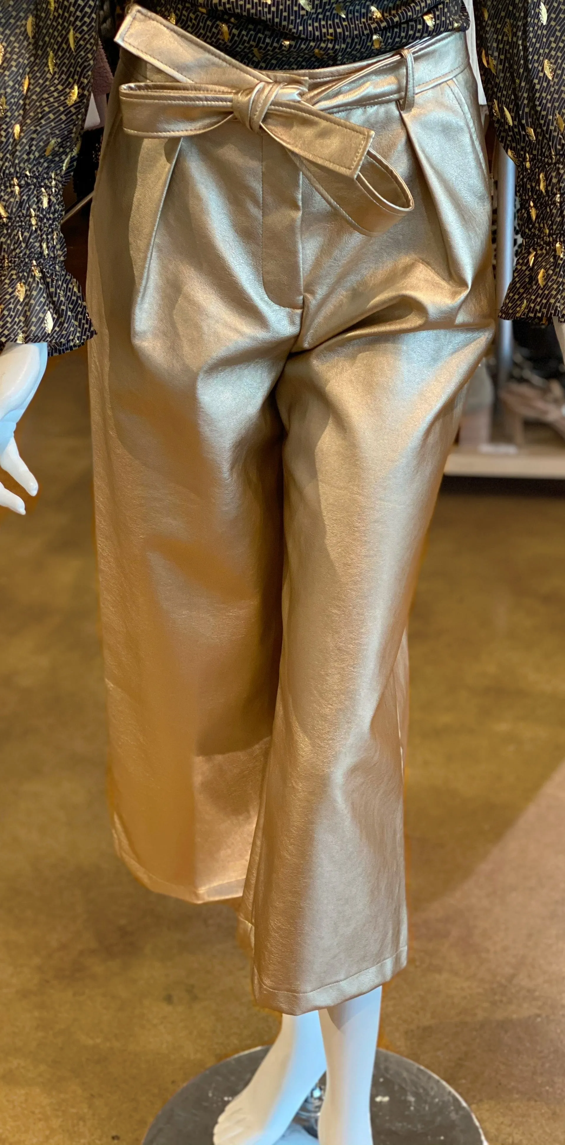 Frnch Paris Faux Leather Culotte Pants