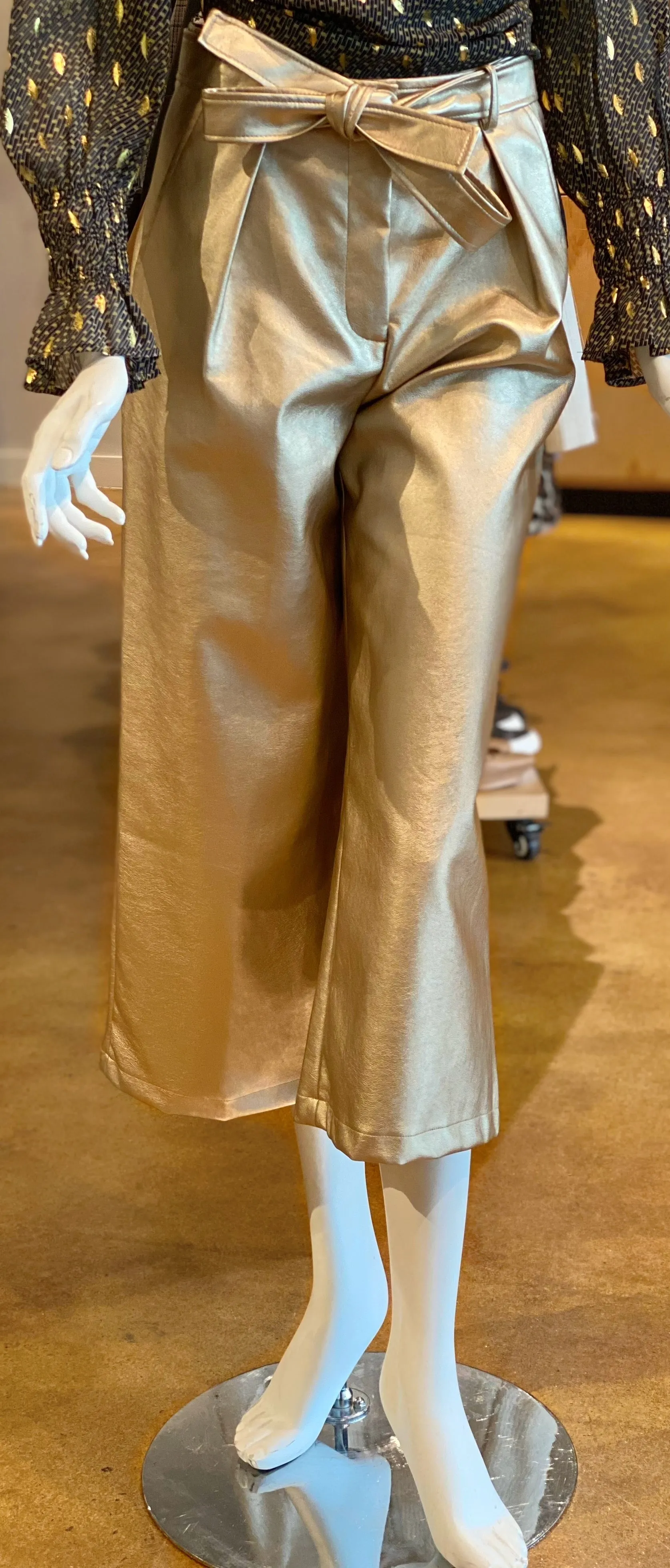 Frnch Paris Faux Leather Culotte Pants