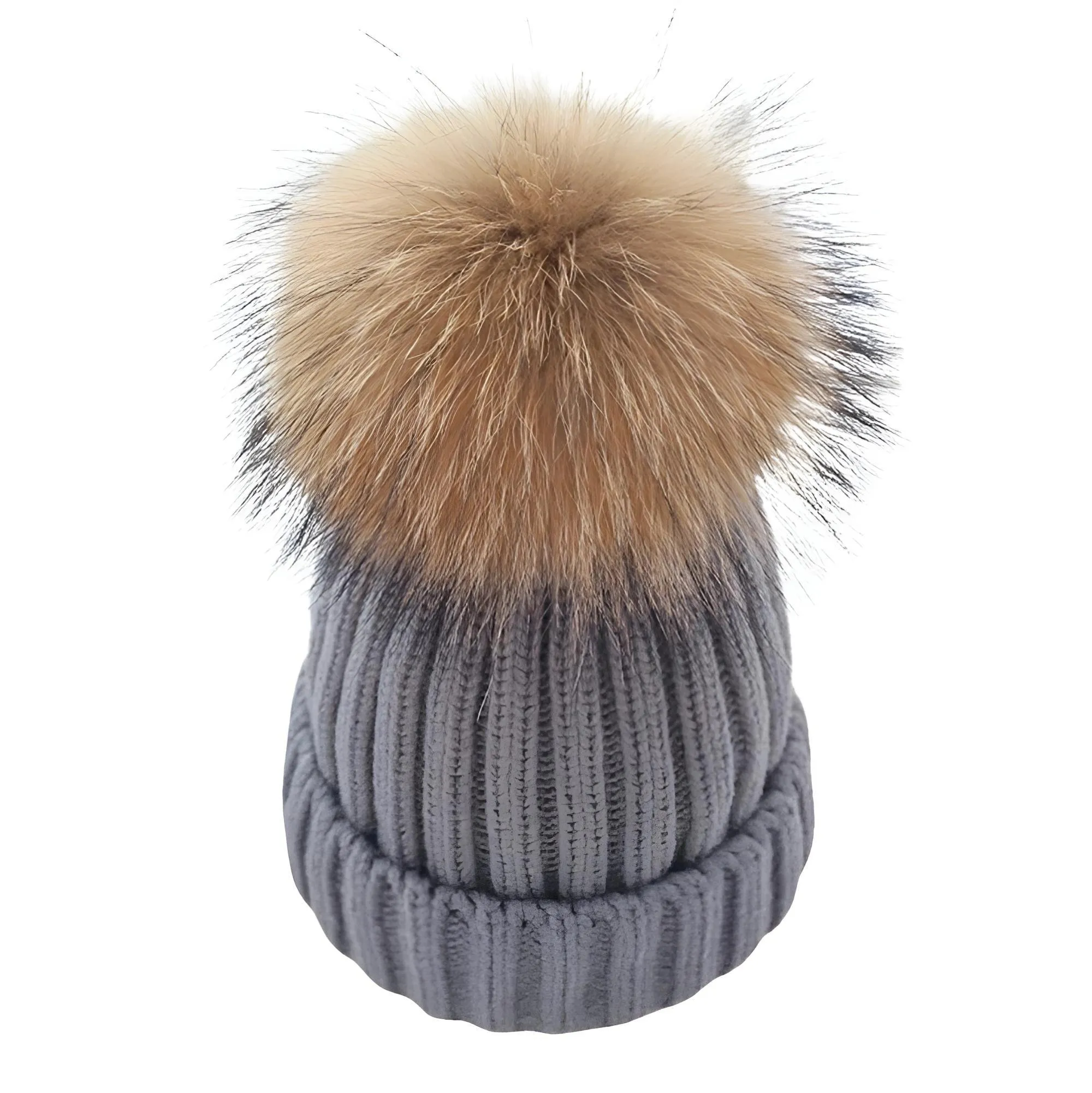 Fur Pompom Winter Hat Hat For Women Girl's Hat Knitted Beanies Cap Hat with Pompom